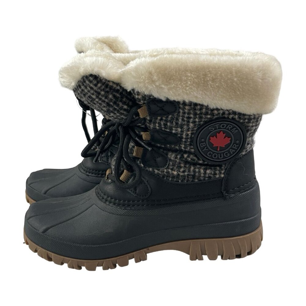 STORM by Cougar Boots Women's Size 6 NWOB Plaid Lace Up Winter Weather Faux Fur